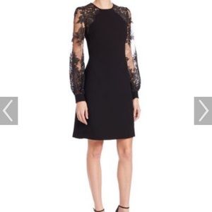 Kay Unger Lace Sleeve Sheath Cocktail Dress